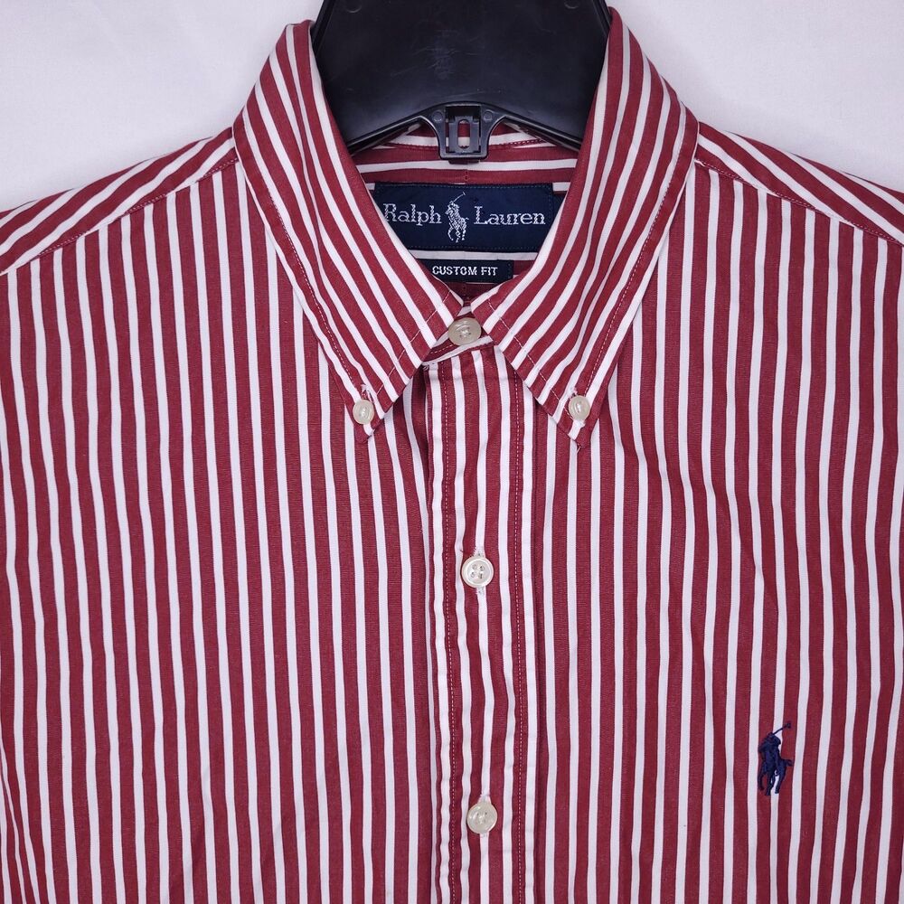 Ralph Lauren Red and White Striped Casual Shirt